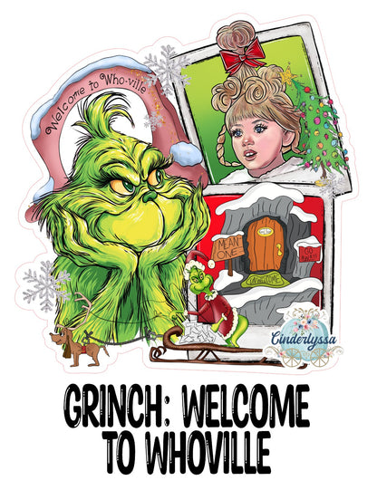 Grinch: Welcome to Whoville Cardstock Silicone Mold, Aroma Bead Molds, Car Freshies, Premium Cardstock Images