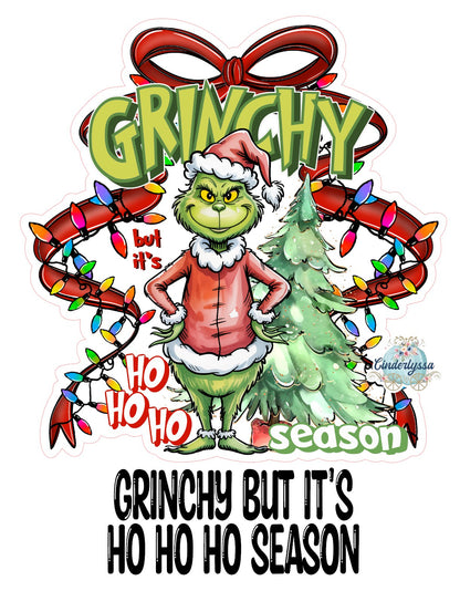 Grinchy But It's Ho Ho Ho Season Cardstock Silicone Mold, Aroma Bead Molds, Car Freshies, Premium Cardstock Images