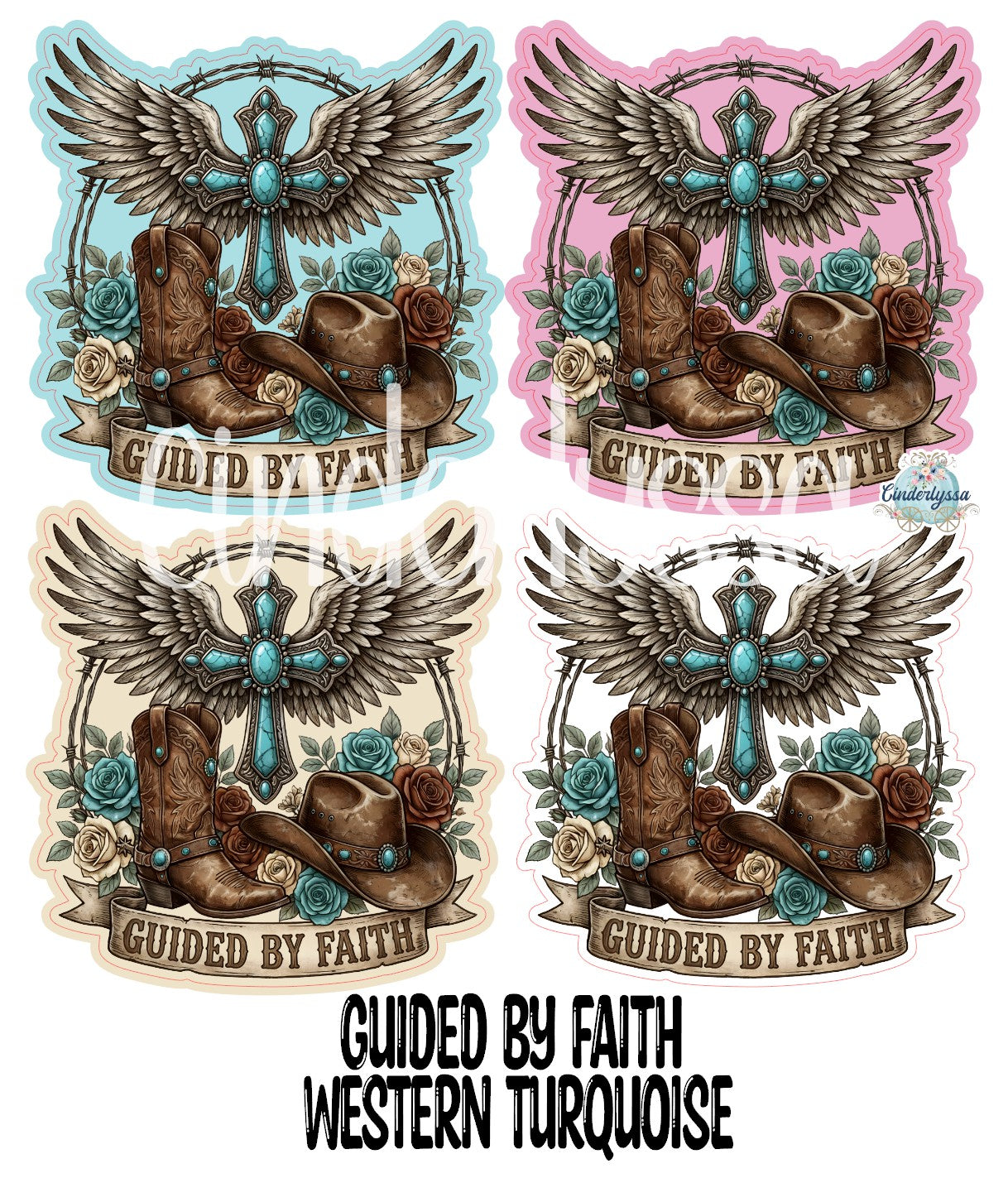 Guided by Faith Western Turquoise Cardstock Silicone Mold, Aroma Bead Molds, Premium Cardstock Images