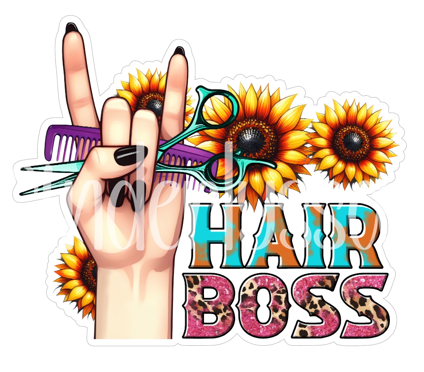 Hair Boss With Sunflowers Cardstock Silicone Mold, Aroma Bead Molds, Premium Cardstock Images