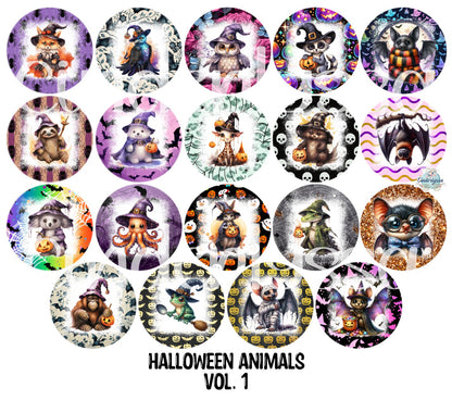 3.75 inch Round Halloween Animals Vol. 1 for Cardstock Silicone Mold, for Aroma Bead Molds, Premium Cardstock Images