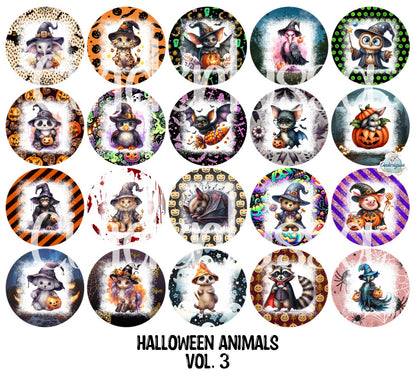 3.75 inch Round Halloween Animals Vol. 3 for Cardstock Silicone Mold, for Aroma Bead Molds, Premium Cardstock Images
