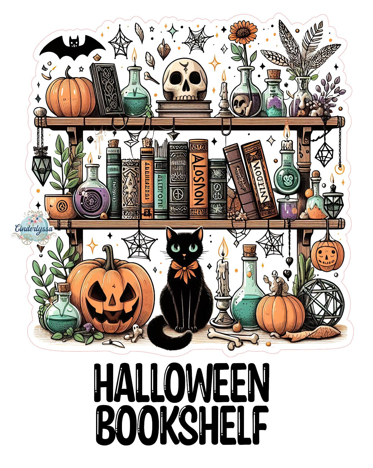 Halloween Bookshelf Cardstock Silicone Mold, Aroma Bead Molds, Car Freshies, Premium Cardstock Images