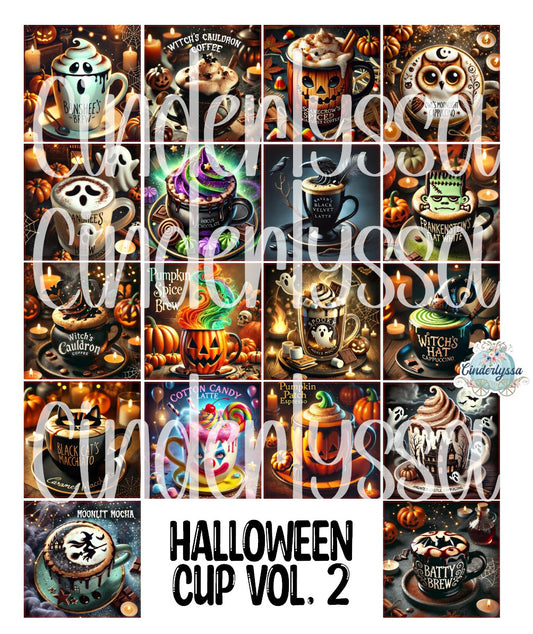 2.5 inch Square Halloween Cup Vol. 2 Cardstock Only for freshies - NO MOLD: Cardstock Silicone Mold, for Aroma Bead Molds, Premium Cardstock Images