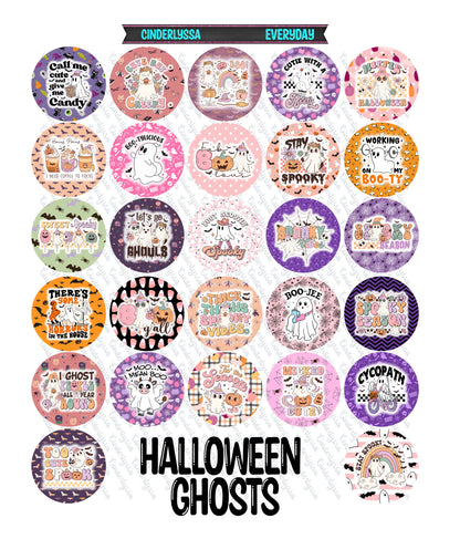 3.75 inch Round: Halloween Ghosts for Cardstock Silicone Mold, for Aroma Bead Molds, Premium Cardstock Images