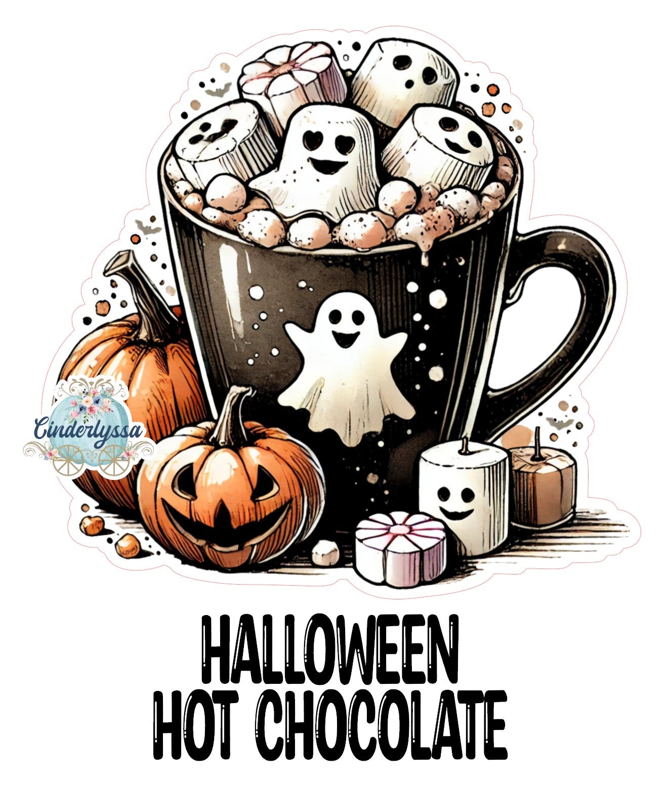 Halloween Hot Chocolate Cardstock Silicone Mold, Aroma Bead Molds, Car Freshies, Premium Cardstock Images