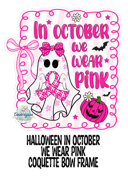 Halloween In October We Wear Pink Coquette Bow Frame Cardstock Silicone Mold, Aroma Bead Molds, Premium Cardstock Images
