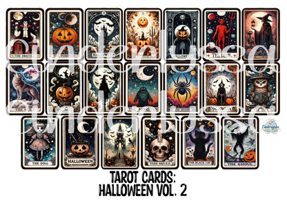 Tarot Cards: Halloween Vol. 2 Mix Dual Cavity Cardstock Silicone Mold, Aroma Bead Molds, Premium Cardstock Images