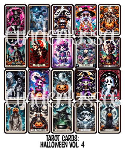 Tarot Cards: Halloween Vol. 4 Mix Dual Cavity Cardstock Silicone Mold, Aroma Bead Molds, Premium Cardstock Images
