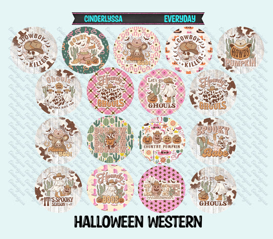3 inch Round Halloween Western: Cardstock Only for car freshies - NO MOLD for Aroma Bead Molds, Premium Cardstock Images