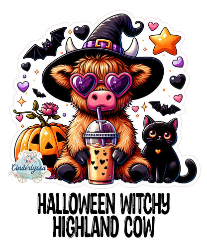 Halloween Witchy Highland Cow Cardstock Silicone Mold, Aroma Bead Molds, Premium Cardstock Images