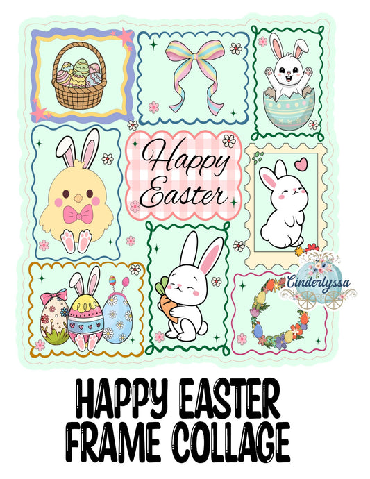 Happy Easter Frame Collage Cardstock Silicone Mold, Aroma Bead Molds, Premium Cardstock Images