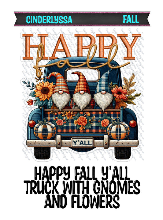 Happy Fall Y'all Truck With Gnomes and Flowers Cardstock Silicone Mold, Aroma Bead Molds, Car Freshies, Premium Cardstock Images