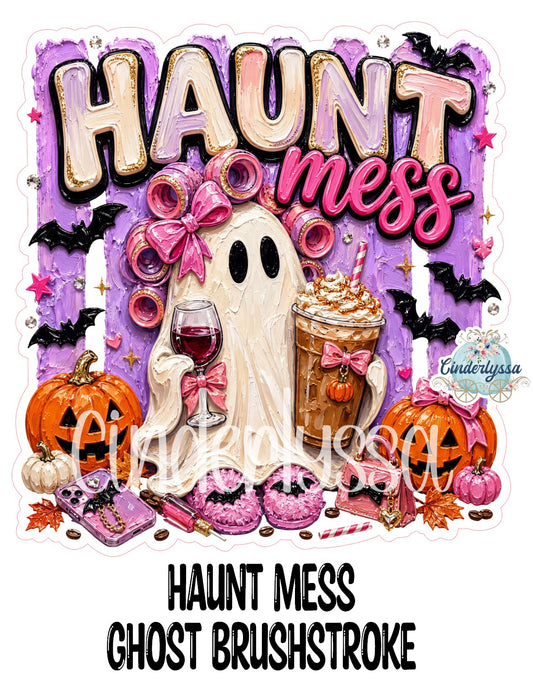 Haunt Mess Ghost Brushstroke Cardstock Silicone Mold, Aroma Bead Molds, Premium Cardstock Images