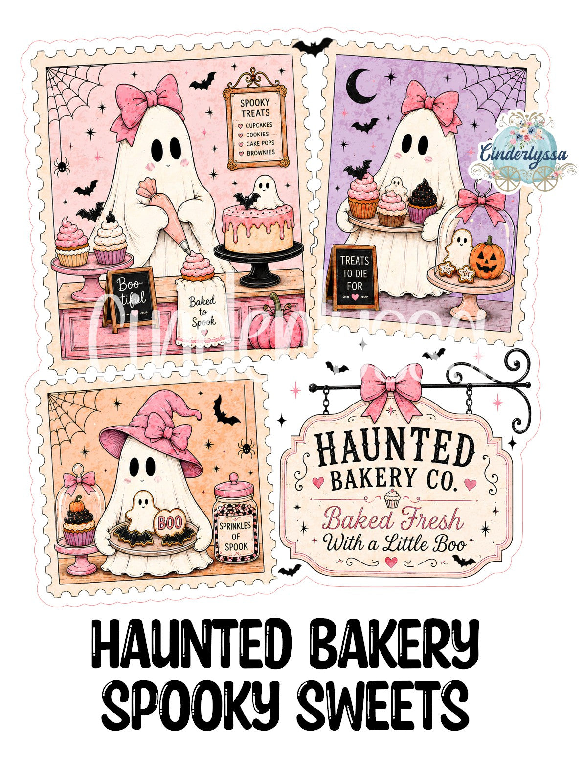 Haunted Bakery Spooky Sweets Cardstock Silicone Mold, Aroma Bead Molds, Premium Cardstock Images