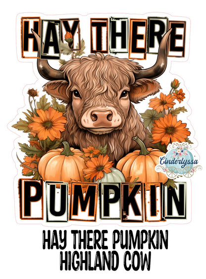 Hay There Pumpkin Highland Cow Cardstock Silicone Mold, Aroma Bead Molds, Premium Cardstock Images