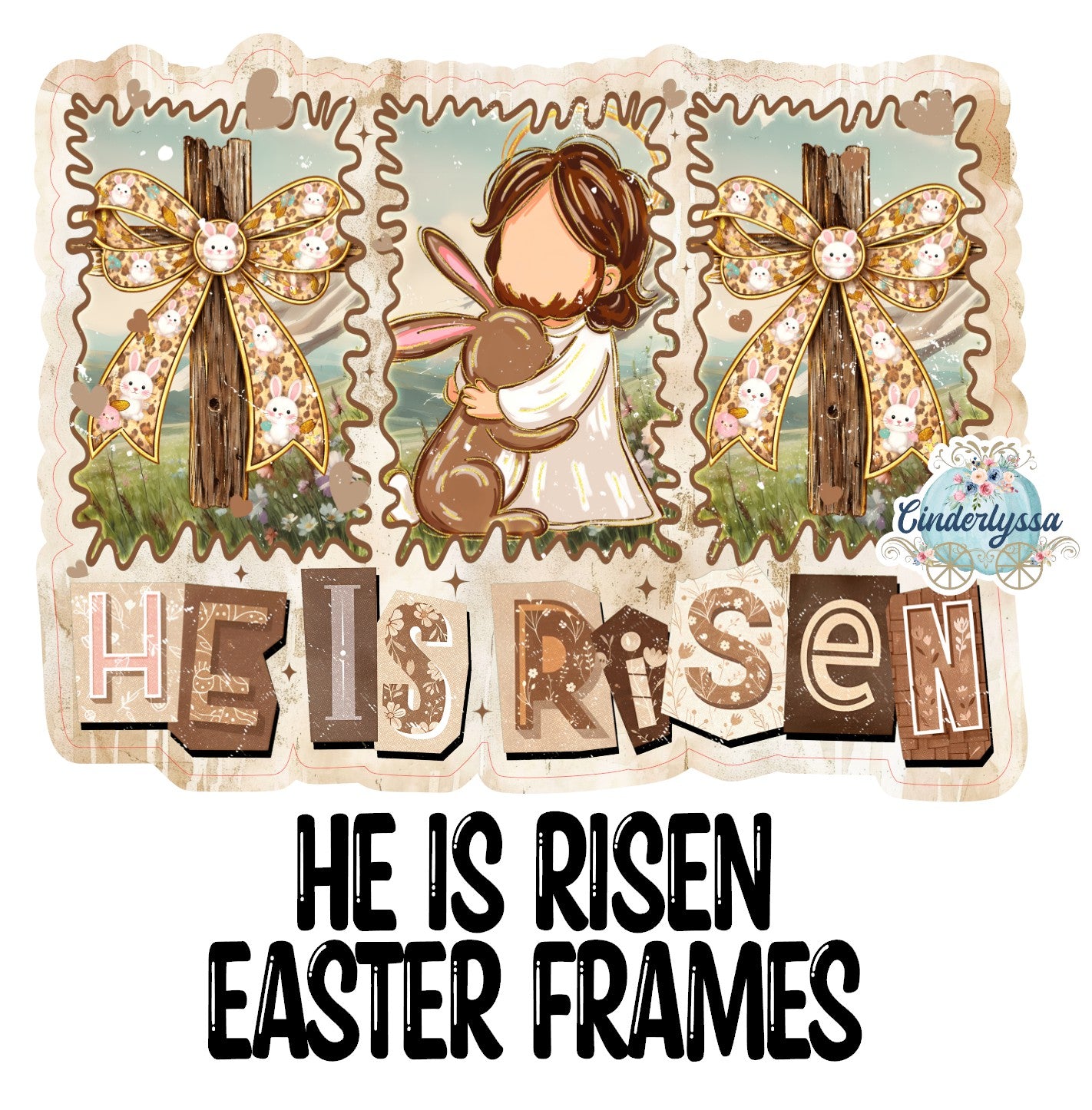 He is Risen Easter Frames Cardstock Silicone Mold, Aroma Bead Molds, Premium Cardstock Images