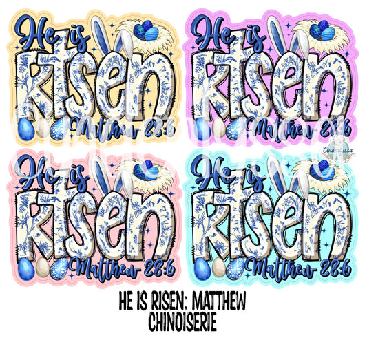 He is Risen: Matthew Chinoiserie Cardstock Silicone Mold, Aroma Bead Molds, Premium Cardstock Images