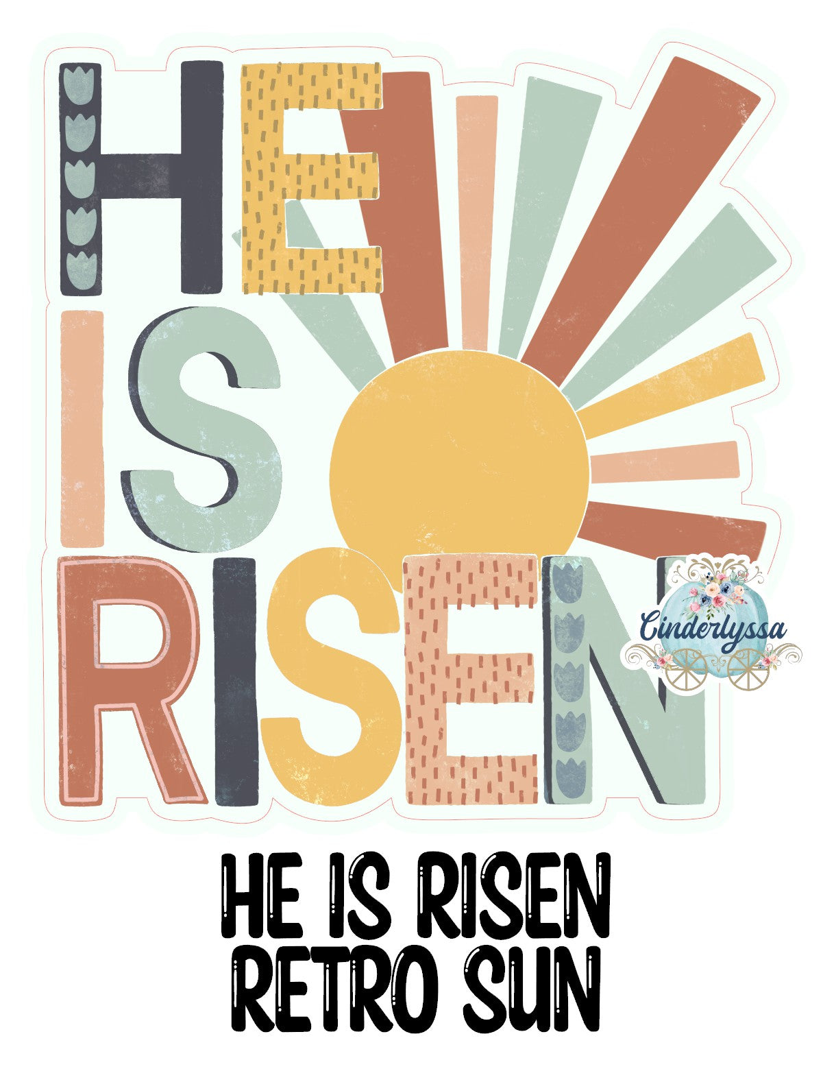He is Risen Retro Sun Cardstock Silicone Mold, Aroma Bead Molds, Premium Cardstock Images
