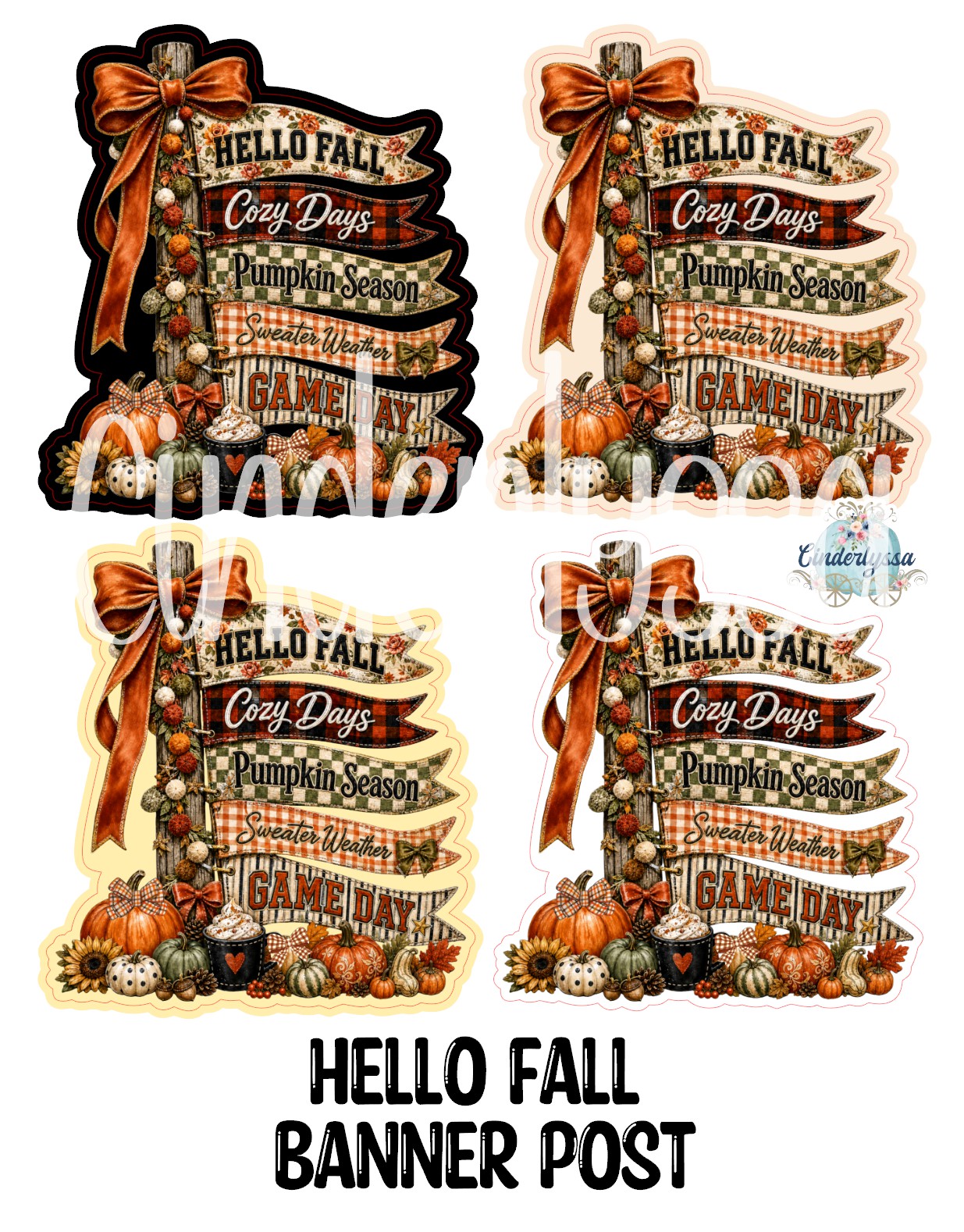 Hello Fall Banner Post Cardstock Silicone Mold, Aroma Bead Molds, Premium Cardstock Images