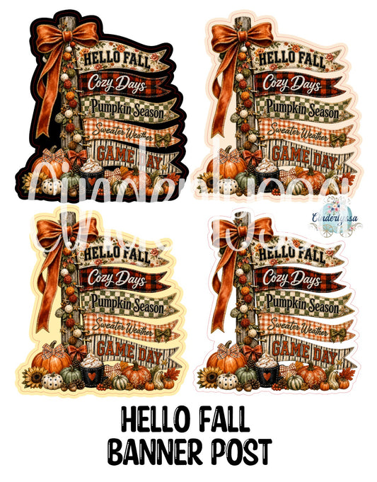 Hello Fall Banner Post Cardstock Silicone Mold, Aroma Bead Molds, Premium Cardstock Images