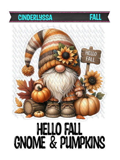 Hello Fall Gnome & Pumpkins Cardstock Silicone Mold, Aroma Bead Molds, Car Freshies, Premium Cardstock Images