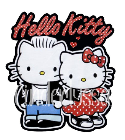 Hello Kitty and Dear Daniel Wearing Retro Outfits Cardstock Silicone Mold, Aroma Bead Molds, Premium Cardstock Images