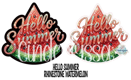 Hello Summer Rhinestone Watermelon Cardstock Silicone Mold, Aroma Bead Molds, Premium Cardstock Images