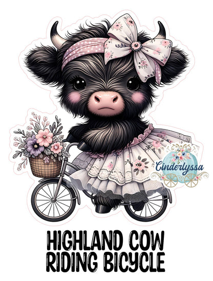 Highland Cow Riding Bicycle Cardstock Silicone Mold, Aroma Bead Molds, Premium Cardstock Images