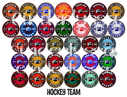 3.75 inch Round: Hockey Teams for Cardstock Silicone Mold, for Aroma Bead Molds, Premium Cardstock Images