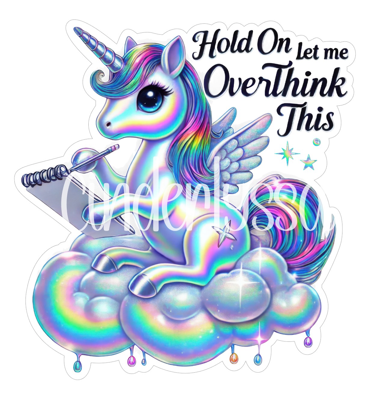 Hold On Let Me Overthink This Unicorn Cardstock Silicone Mold, Aroma Bead Molds, Car Freshies, Premium Cardstock Images