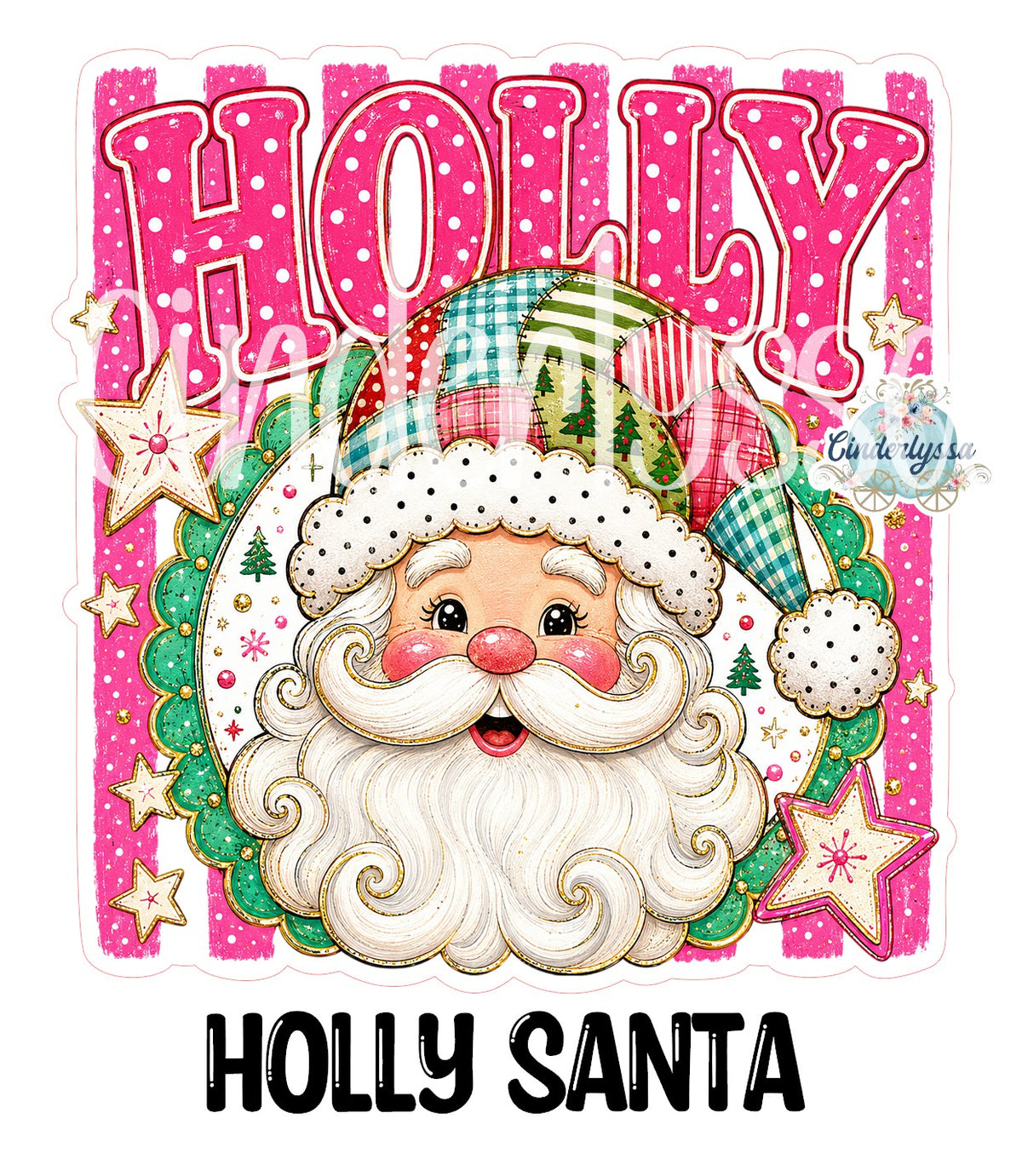 Holly Santa Cardstock Silicone Mold, Aroma Bead Molds, Premium Cardstock Images