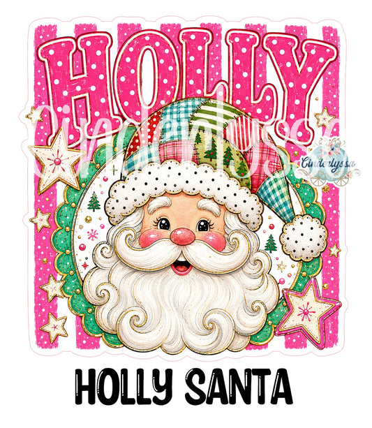 Holly Santa Cardstock Silicone Mold, Aroma Bead Molds, Premium Cardstock Images