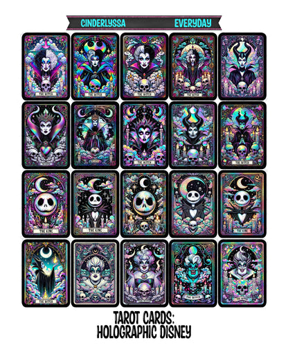 Tarot Cards: Disney, Skellie, Food and Drinks, Dual Cavity Cardstock Silicone Mold, Aroma Bead Molds, Premium Cardstock Images