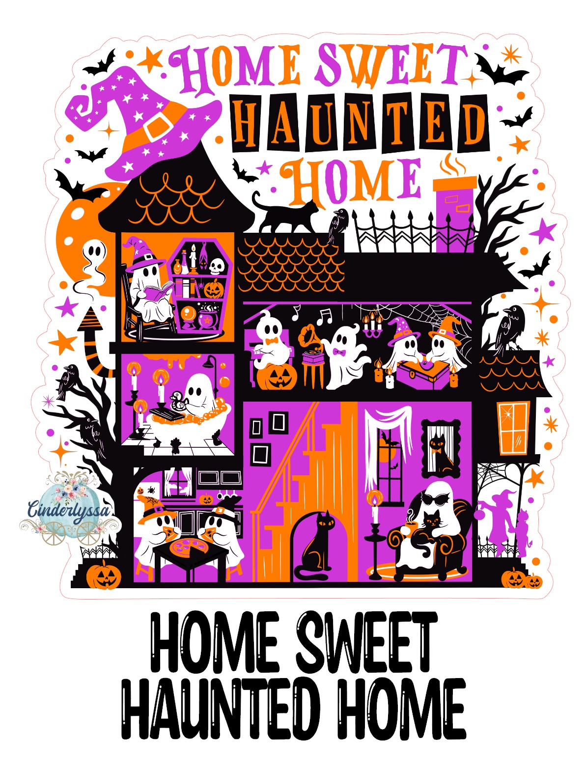 Home Sweet Haunted Home Cardstock Silicone Mold, Aroma Bead Molds, Car Freshies, Premium Cardstock Images