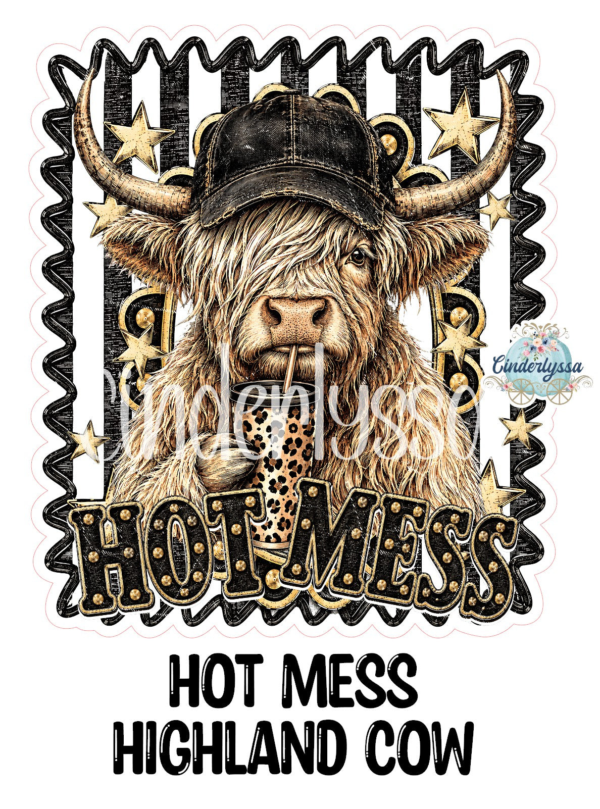 Hot Mess Highland Cow Cardstock Silicone Mold, Aroma Bead Molds, Premium Cardstock Images