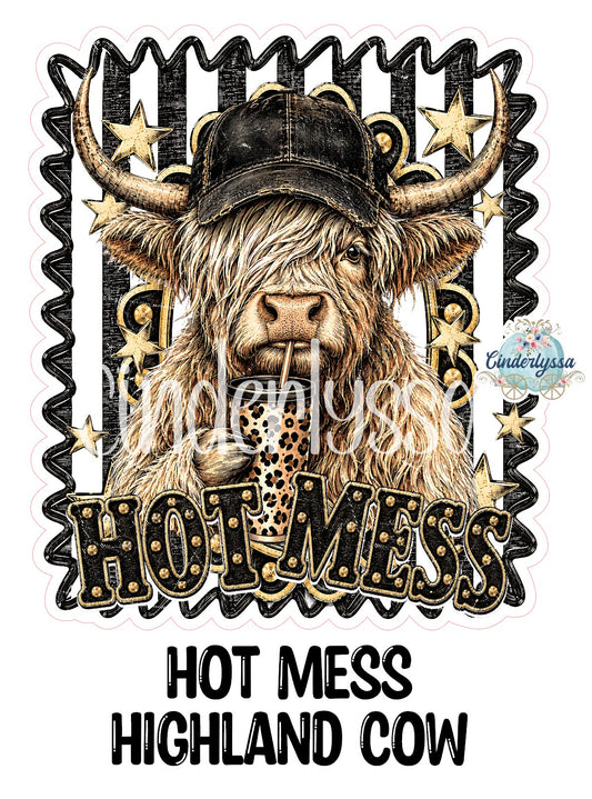 Hot Mess Highland Cow Cardstock Silicone Mold, Aroma Bead Molds, Premium Cardstock Images