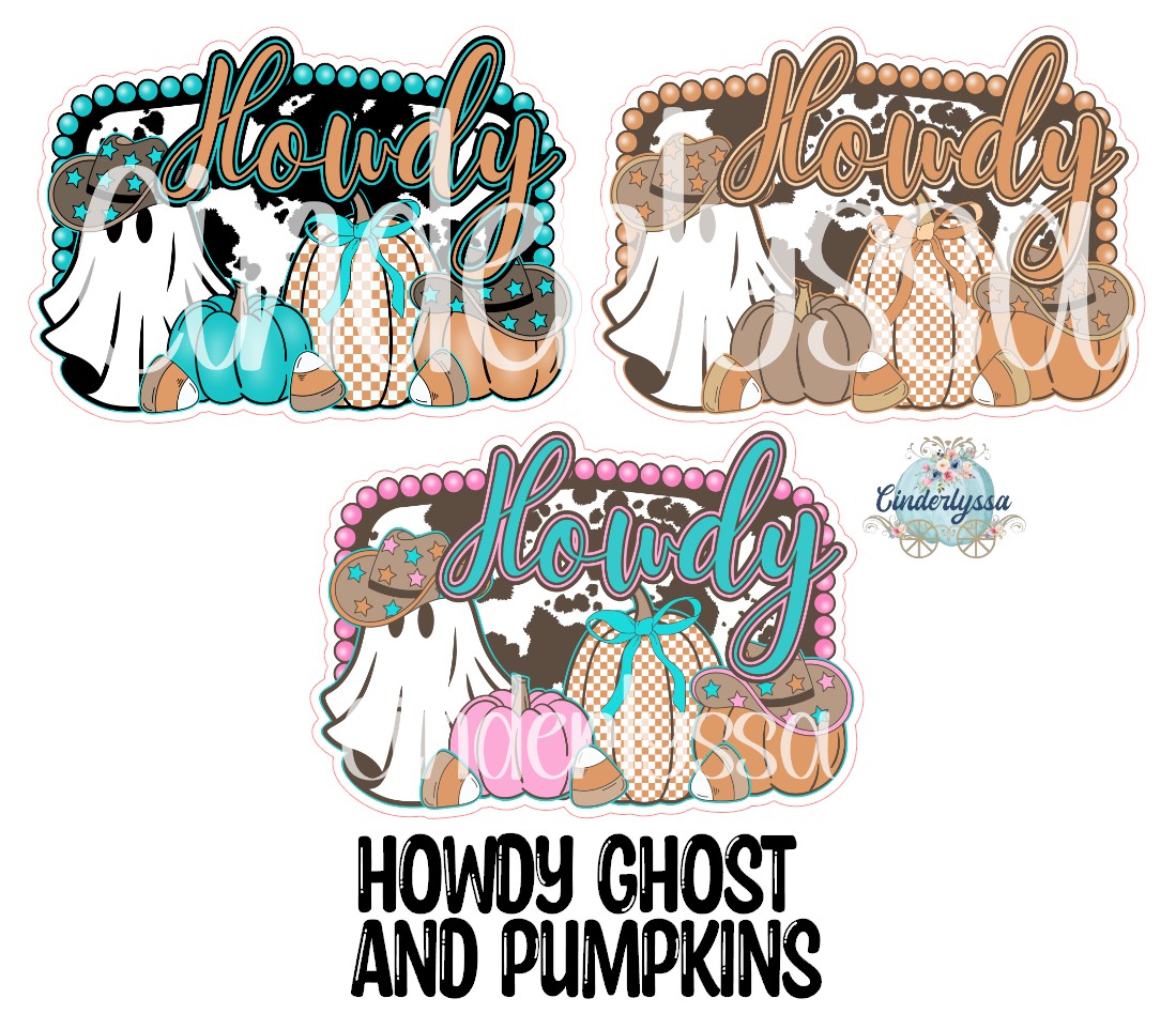 Howdy Ghost and Pumpkins Cardstock Silicone Mold, Aroma Bead Molds, Car Freshies, Premium Cardstock Images