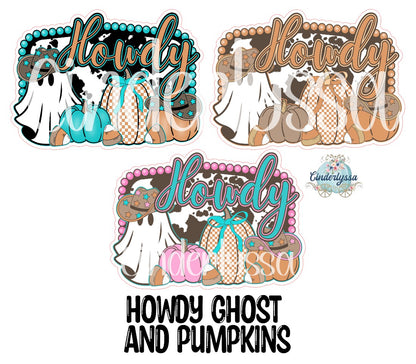 Howdy Ghost and Pumpkins Cardstock Silicone Mold, Aroma Bead Molds, Car Freshies, Premium Cardstock Images