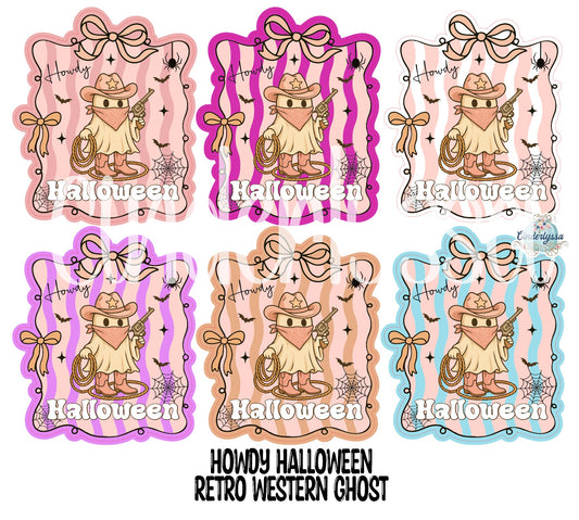 Howdy Halloween Retro Western Ghost Cardstock Silicone Mold, Aroma Bead Molds, Car Freshies, Premium Cardstock Images