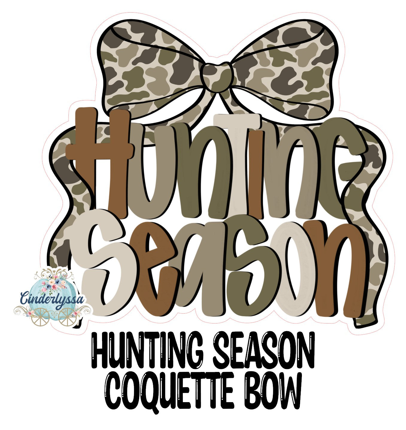 Hunting Season Coquette Bow Cardstock Silicone Mold for Aroma Bead Molds, Premium Cardstock Images