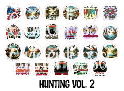 3.75 inch Round: Hunting Vol. 2 for Cardstock Silicone Mold, for Aroma Bead Molds, Premium Cardstock Images