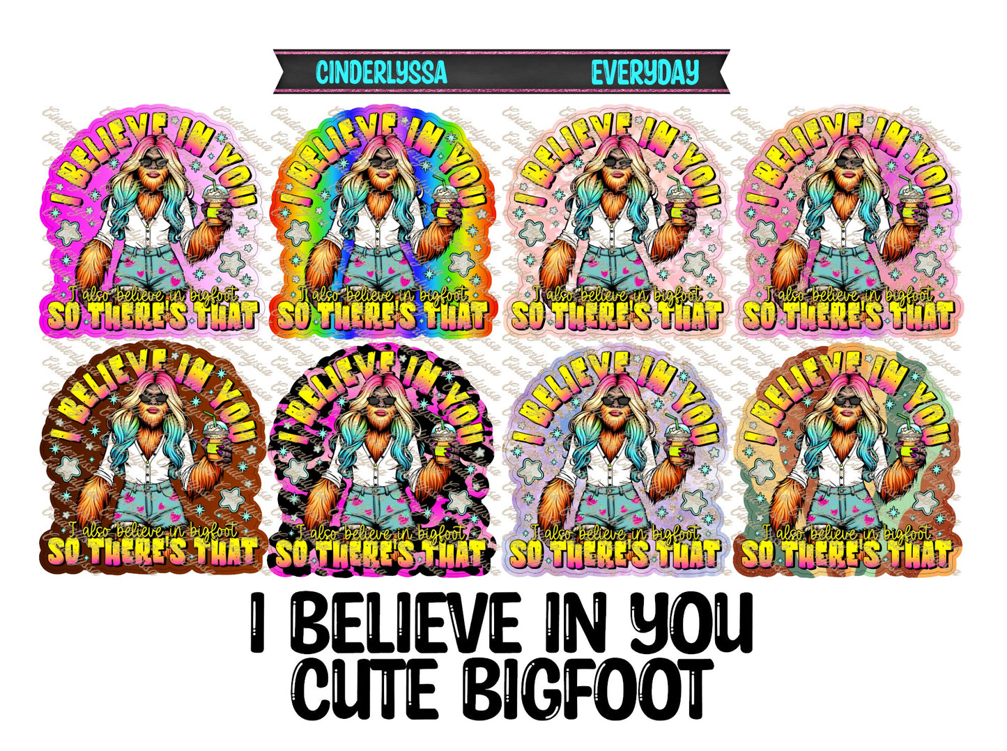 I Believe In You Cute Bigfoot Cardstock Silicone Mold, Aroma Bead Molds, Premium Cardstock Images