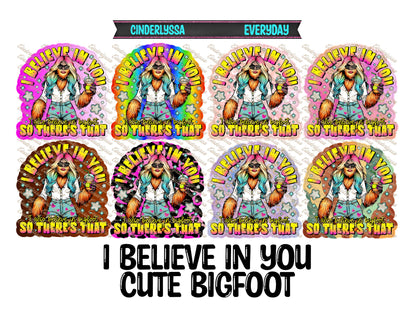I Believe In You Cute Bigfoot Cardstock Silicone Mold, Aroma Bead Molds, Premium Cardstock Images