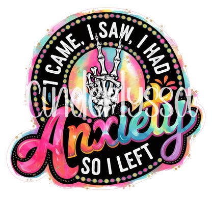 I Came I Saw I Had Anxiety So I Left Cardstock Silicone Mold, Aroma Bead Molds, Premium Cardstock Images