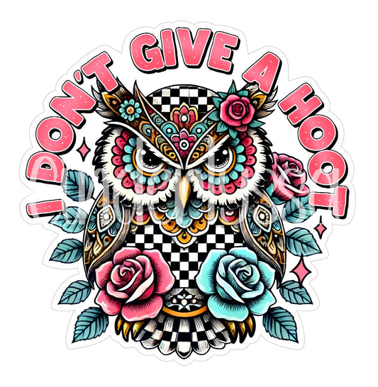 I Don't Give A Hoot Checkered Owl Cardstock Silicone Mold, Aroma Bead Molds, Premium Cardstock Images