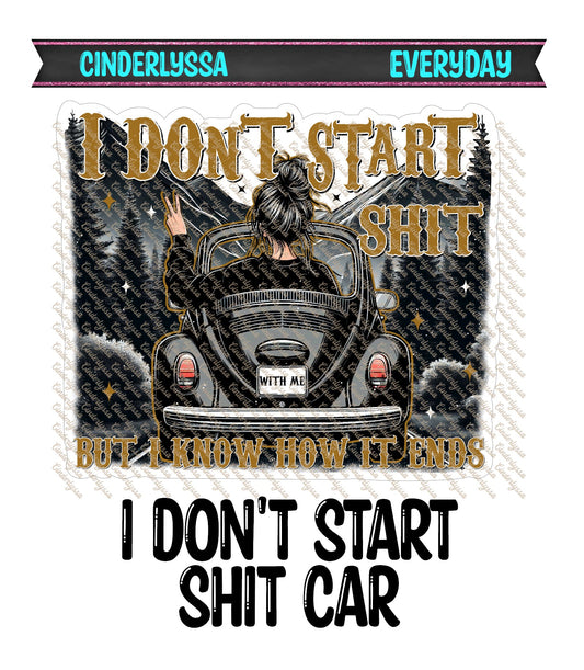 I Don't Start Shit Car Cardstock Silicone Mold, Aroma Bead Molds, Car Freshies, Premium Cardstock Images