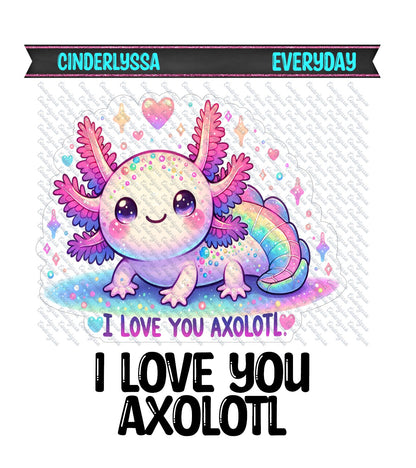 I Love You Axolotl Cardstock Silicone Mold, Aroma Bead Molds, Premium Cardstock Images