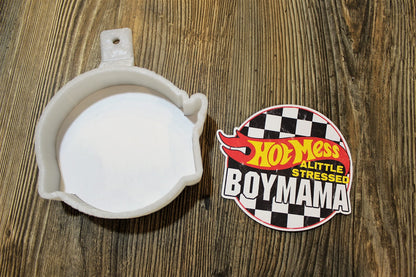 Hot Mess: A Little Stressed Boy Mama Round Cardstock Silicone Mold, Aroma Bead Molds,Premium Cardstock Images