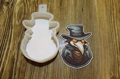 Plague Doctor: Chibi Character Cardstock Silicone Mold, Aroma Bead Molds, Premium Cardstock Images